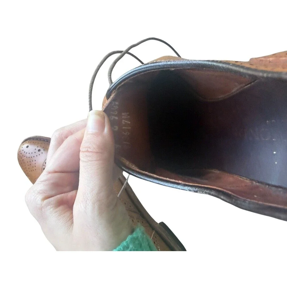 Allen Edmonds Men’s 7 E Brown Leather Wingtip Brogue Oxford Dress Shoes USA